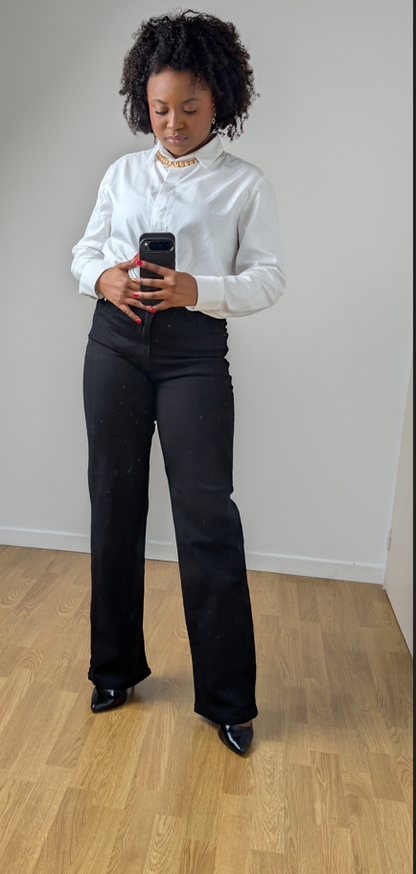 Jean wide leg noir