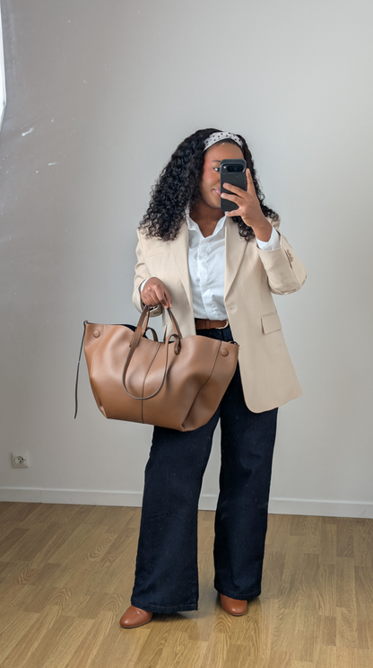 Blazer oversize beige clair