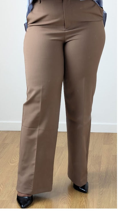 Pantalon tailleur taupe